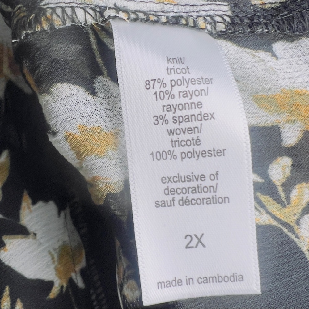 Maurices Knit Floral Layered Blouse (Size 2X) - Picture 8 of 8